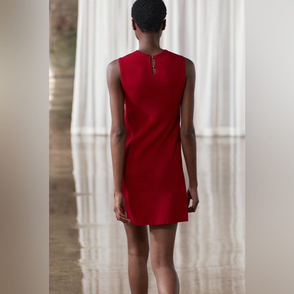 ZARA PLAIN KNIT MINI DRESS - Picture 3 of 11